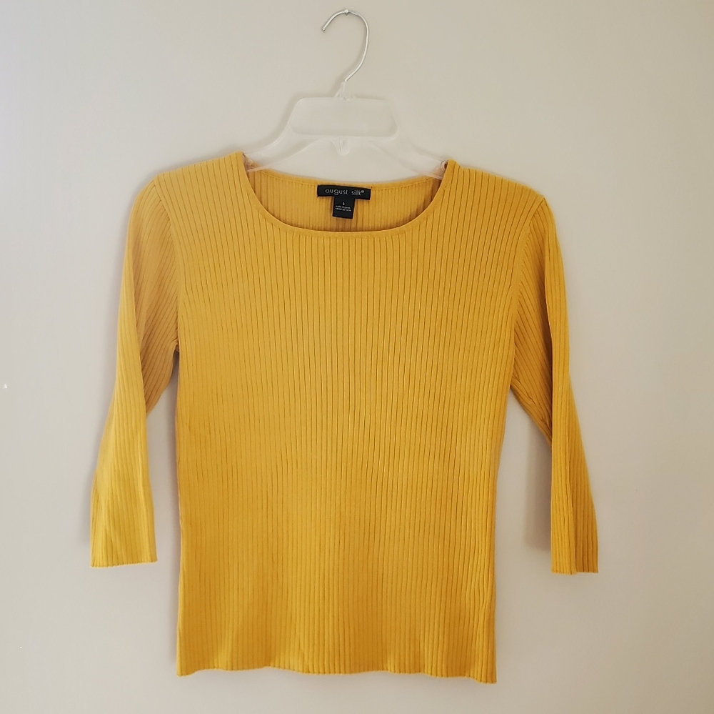Mustard Yellow Ribbed Crop Top - Picture 5 of 10